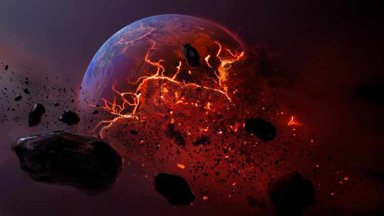 meteor, Burning, Earth, Planet, Apocalyptic HD Wallpaper Desktop Background