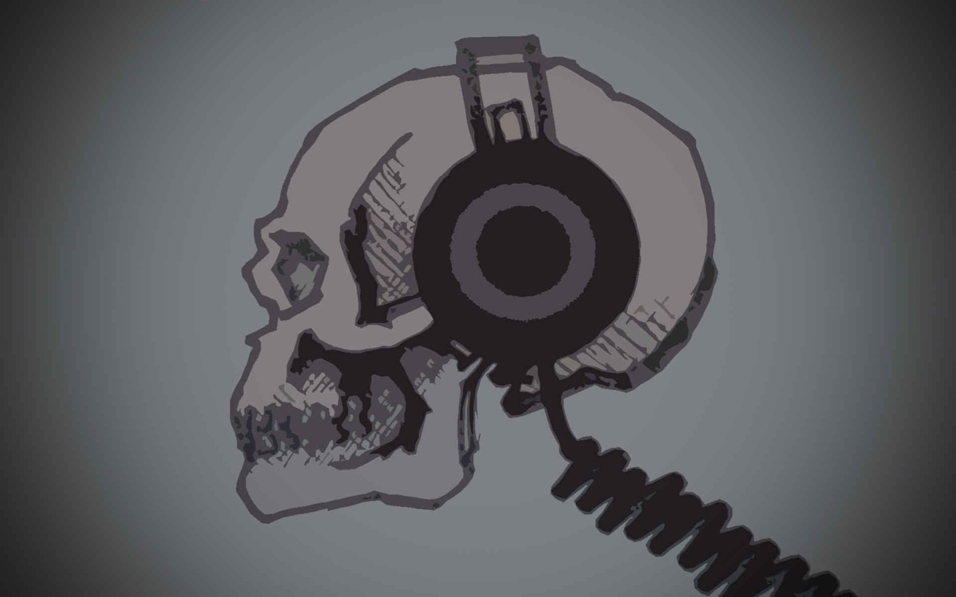 headphones, Skulls Wallpaper