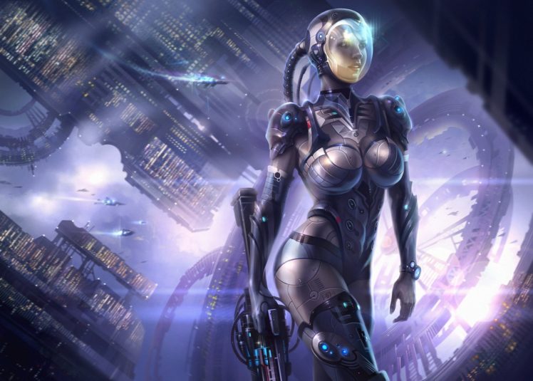 warrior, Girls, Robot, Cyborg HD Wallpaper Desktop Background