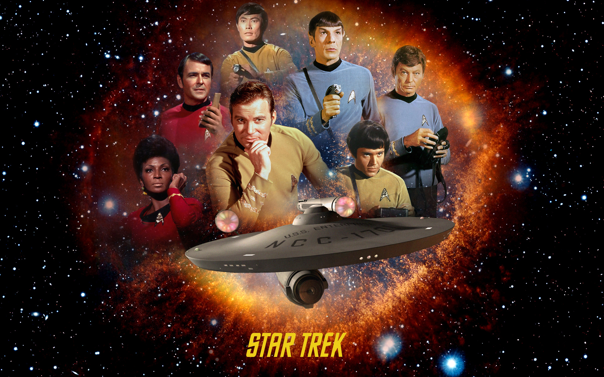 star, Trek, Sci fi, Action, Adventure, Television, Poster, Spaceship, Space, Stars, Nebula Wallpaper