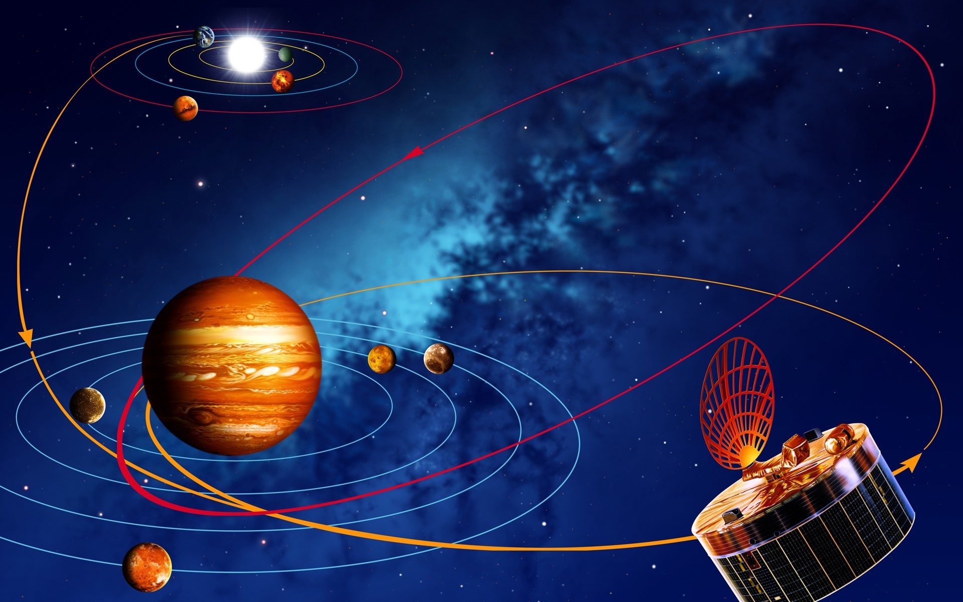 orbit, Space, Planet, Spaceship, Poster Wallpaper