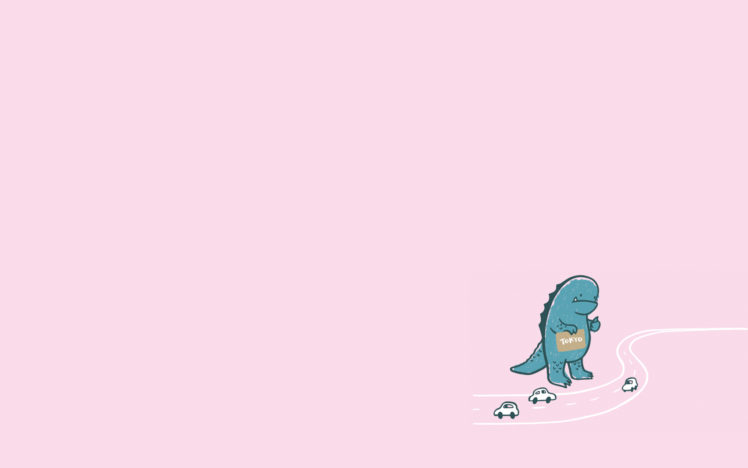 pink, Godzilla, Simple HD Wallpaper Desktop Background