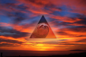 sloth, Triangle, Sunset