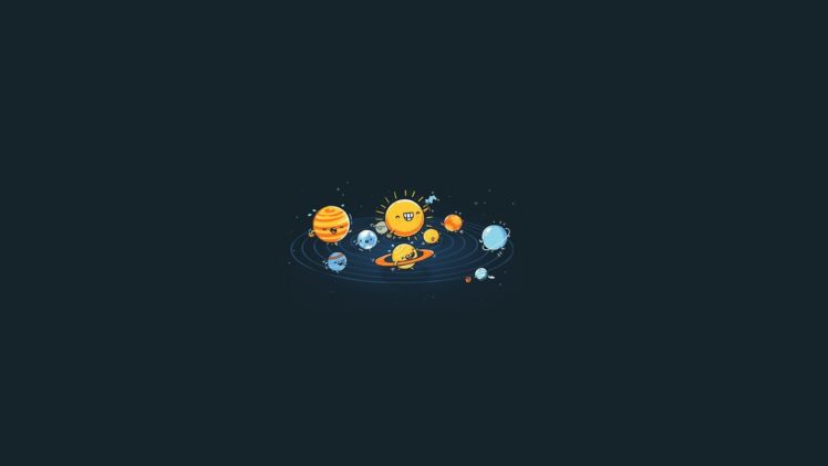 minimalistic, Planets, Funny, Race, Simple, Background HD Wallpaper Desktop Background