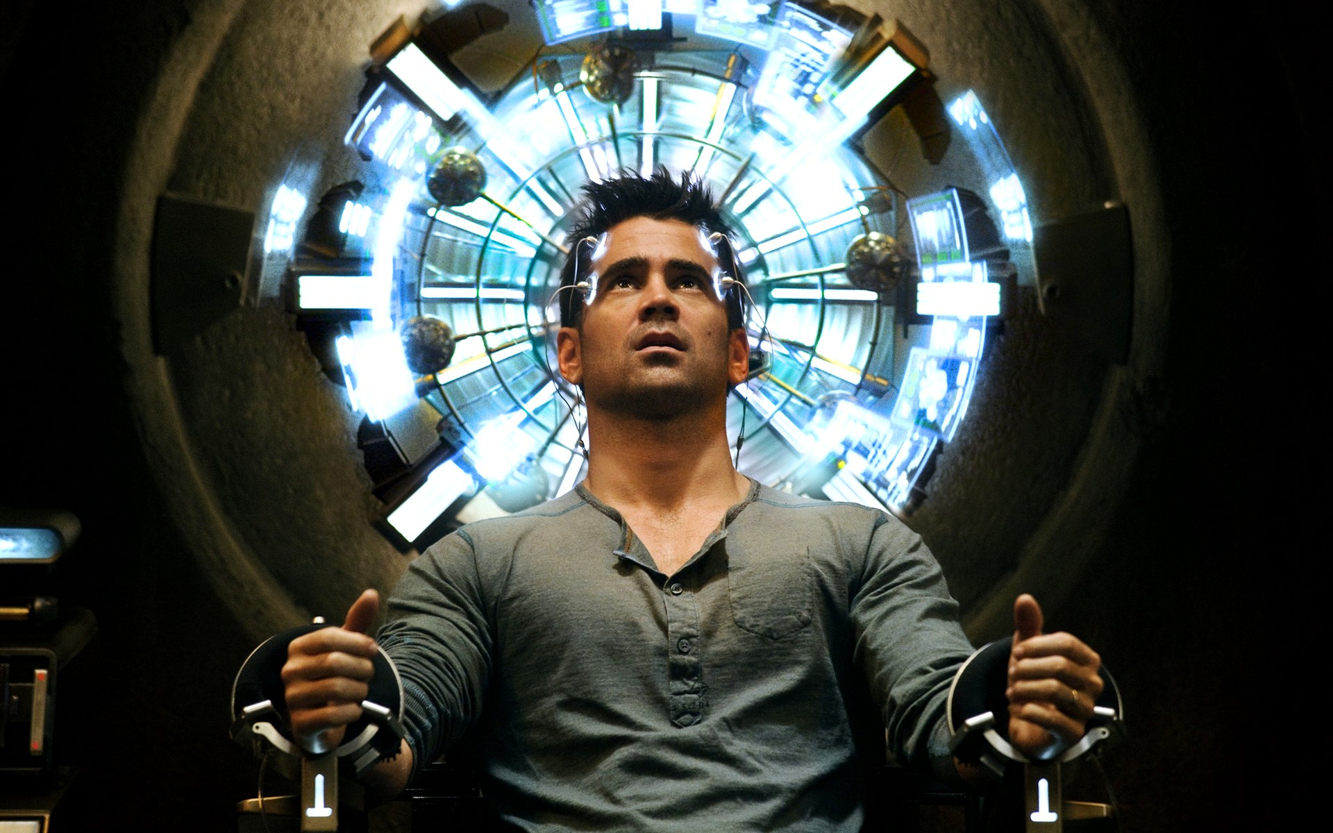 lights, Science, Fiction, Machinery, Colin, Farrell, Total, Recall Wallpaper
