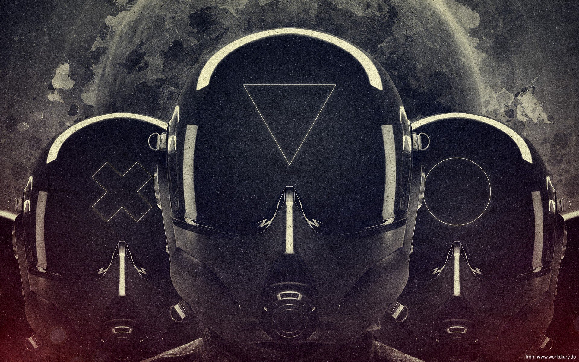 outer, Space, Futuristic, Helmets Wallpaper