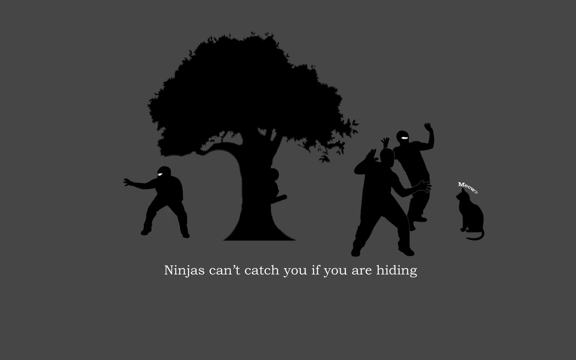 trees, Cats, Ninjas, Cant, Catch, You, If Wallpaper