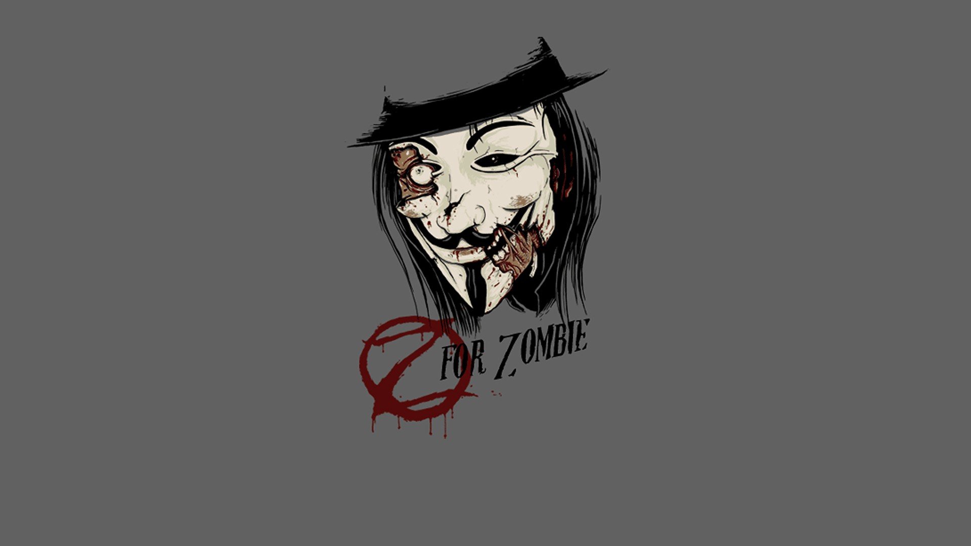 minimalistic, Zombies, Funny, Guy, Fawkes, Artwork Wallpaper