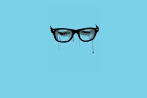 minimalistic, Glasses, Breaking, Bad, Blue, Background