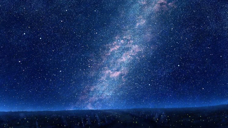 sky, Mks, Trees, Night, Stars, Art HD Wallpaper Desktop Background