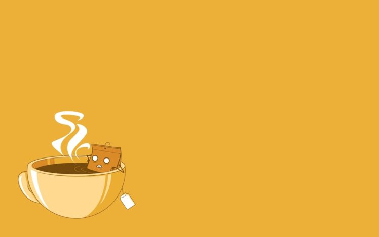 minimalistic, Coffee, Vectors, Funny, Sauna, Coffee, Cups, Simple, Background, Tea, Bag, Time, Relaxed HD Wallpaper Desktop Background