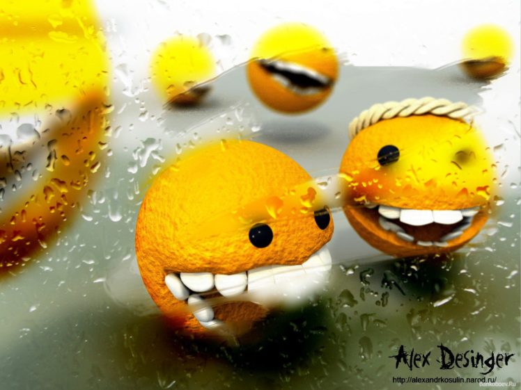 smiley, Oranges HD Wallpaper Desktop Background