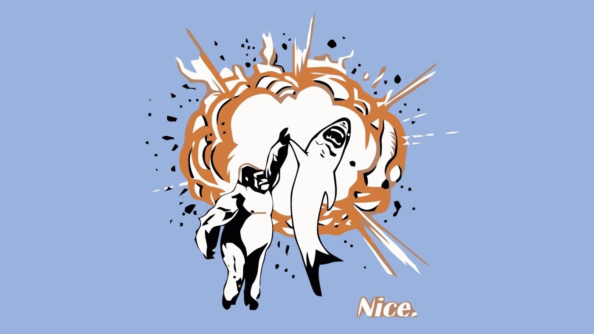 explosions, Funny, Sharks, Apes Wallpaper