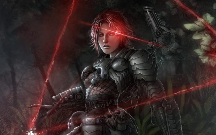 warrior, The, Girl, In, The, Armor, Auth, Armor, Fantasy, Girls, Cyborg, Sci fi HD Wallpaper Desktop Background