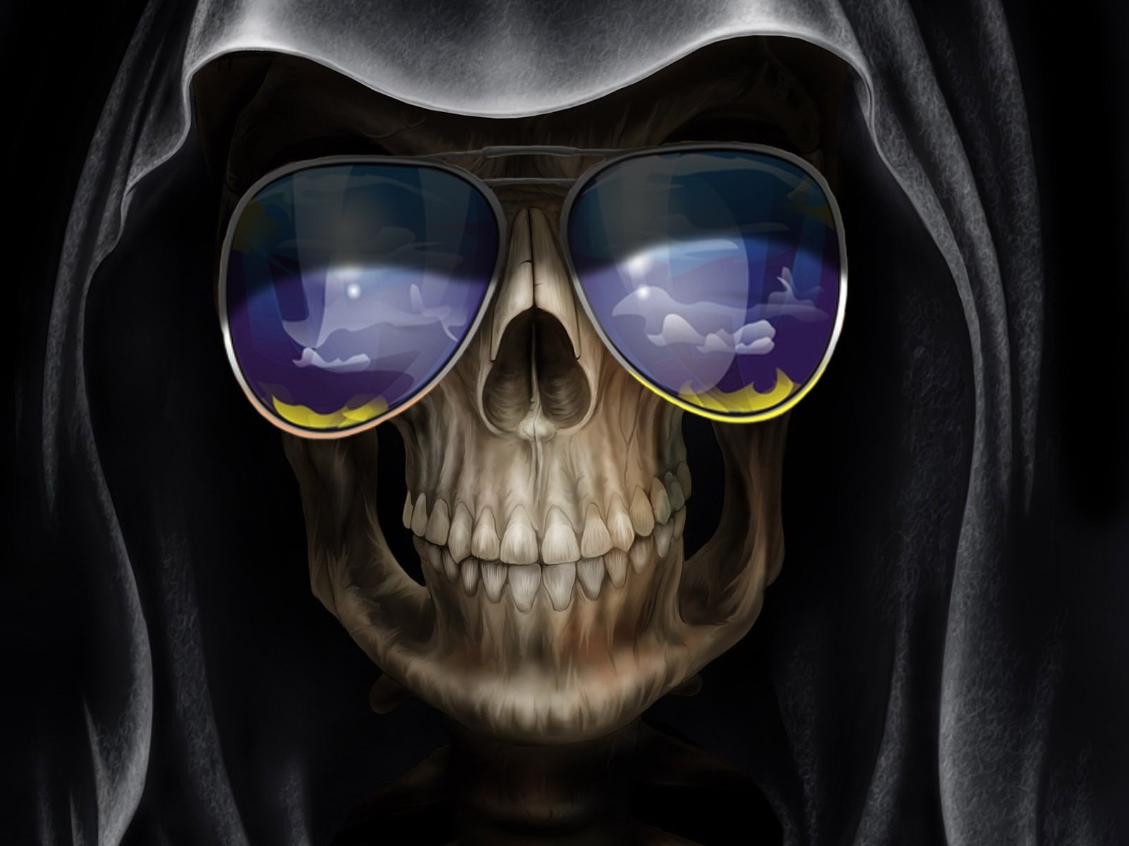 skull, Sunglasses, Death, Funny Wallpaper