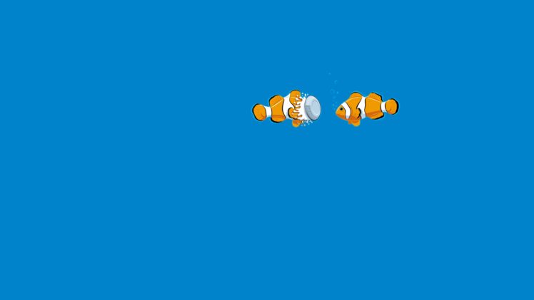 blue, Fish, Underwater, Clown, Fish, Pie, Humor, Funny, Ocean, Sea HD Wallpaper Desktop Background
