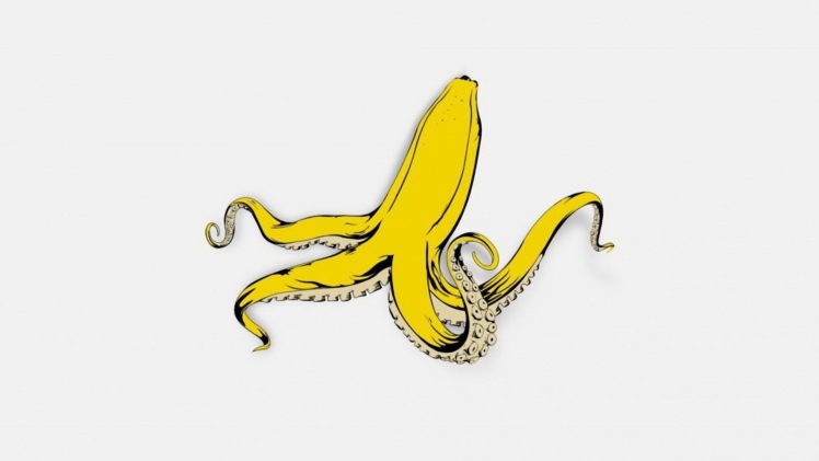 octopus, Sealife, Underwater, Ocean, Sea, Art, Artwork, Banana HD Wallpaper Desktop Background