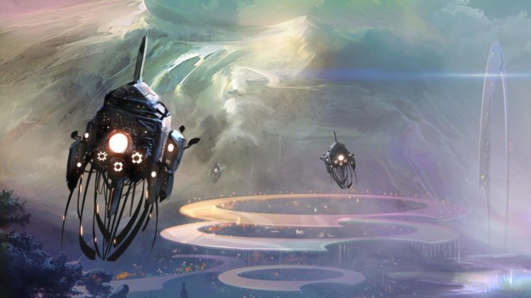 sci fi, Matte, Painting, Spaceship HD Wallpaper Desktop Background