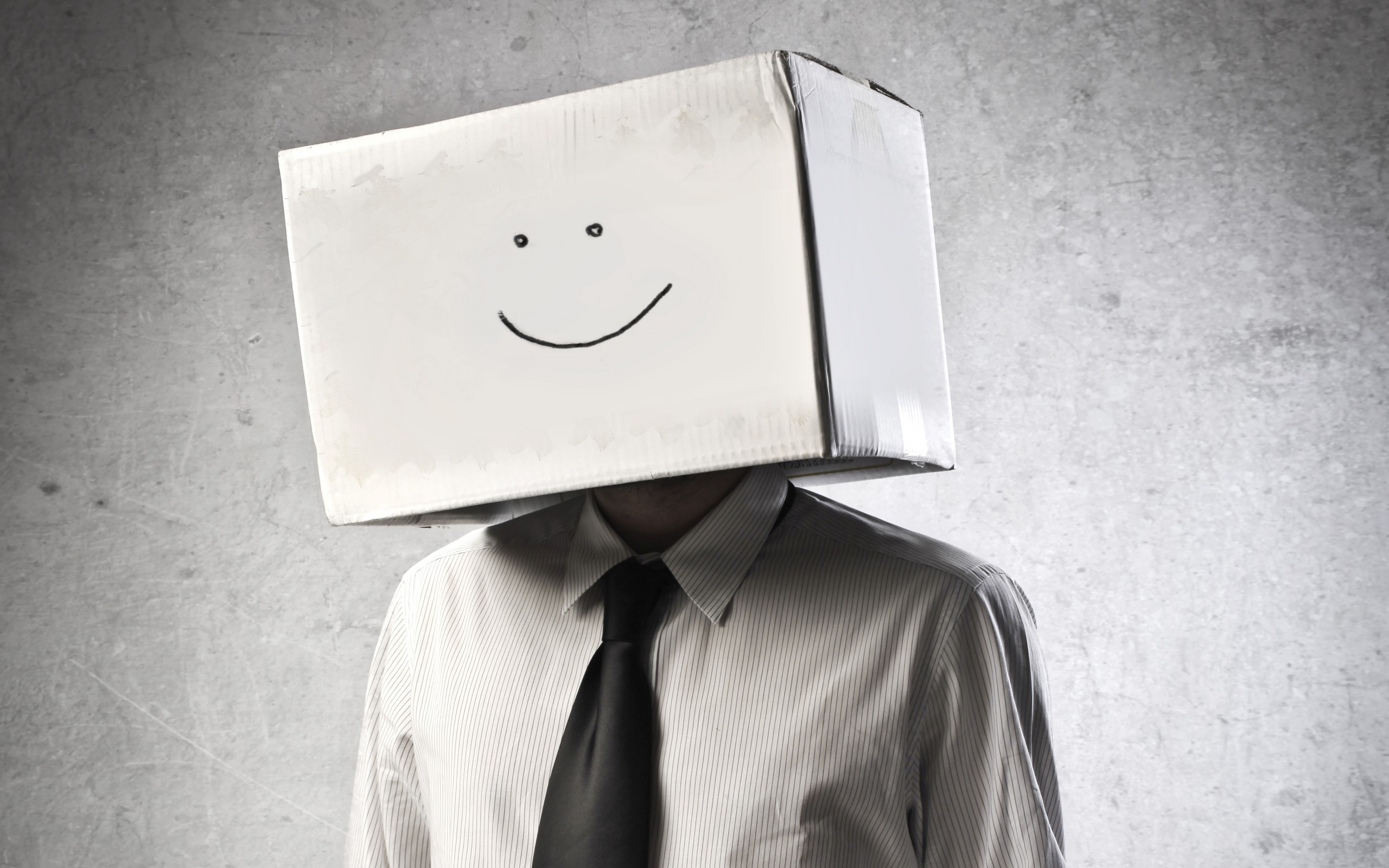 box, Smiley, Face, Monochrome, Humor Wallpaper