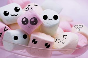cute, Smiley, Face, Marshmallows