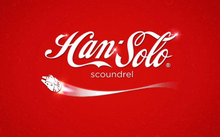 coca cola, Coke, Red, Star, Wars, Han, Solo, Millennium, Falcon, Spaceship, Humor, Text, Movies, Drinks, Soda, Cola, Red HD Wallpaper Desktop Background