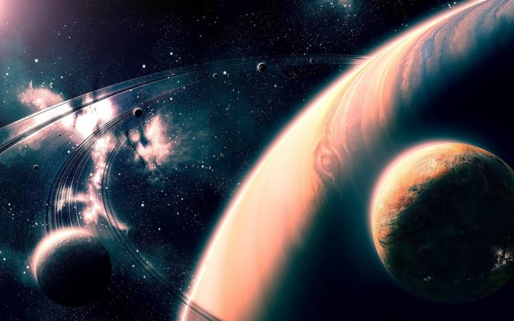 planet, Space, Stars, Spaceship, Sci fi, Artwork, Art HD Wallpaper Desktop Background