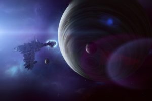planet, Technics, Ship, Fantasy, Space, Spaceship, Sci fi