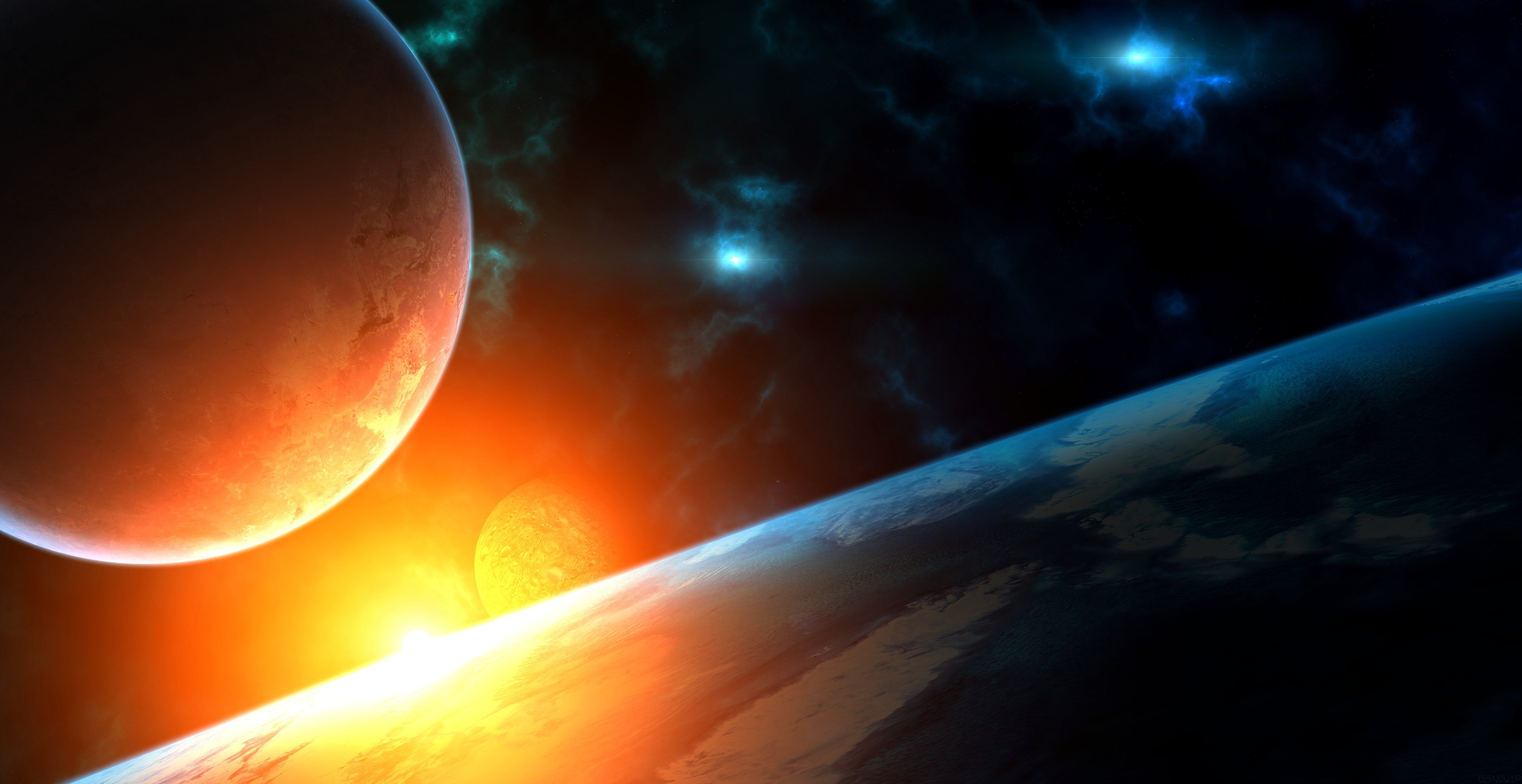 planets, Surface, Of, Planet, Space, Sci fi Wallpaper