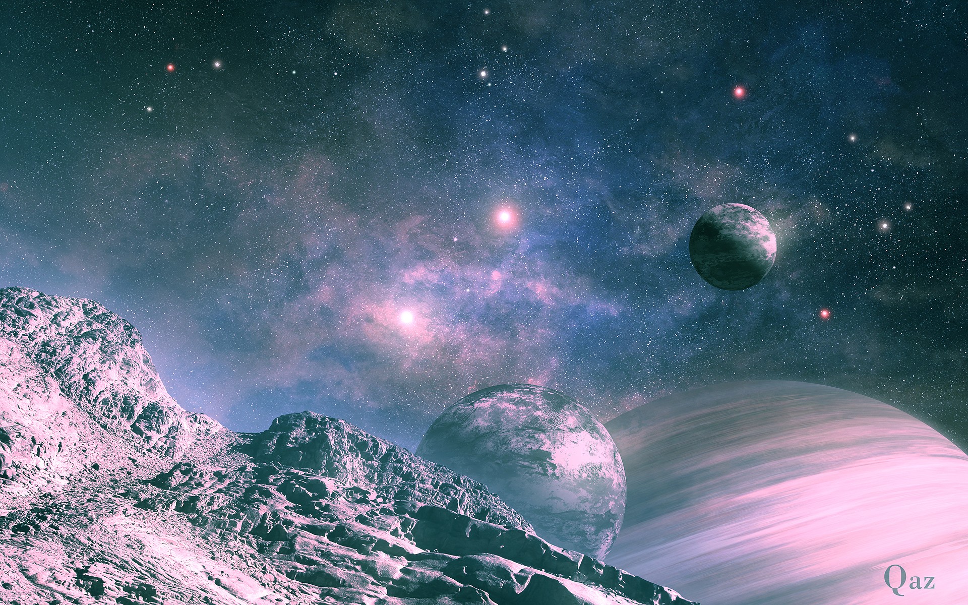 outer, Space, Planets, Digital, Art, Science, Fiction Wallpaper