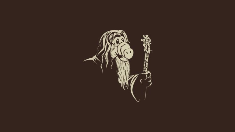abstract, Wizard, Gandalf, The, Lord, Of, The, Rings, Solid, Alf, Crossovers, Simplistic, Simple HD Wallpaper Desktop Background
