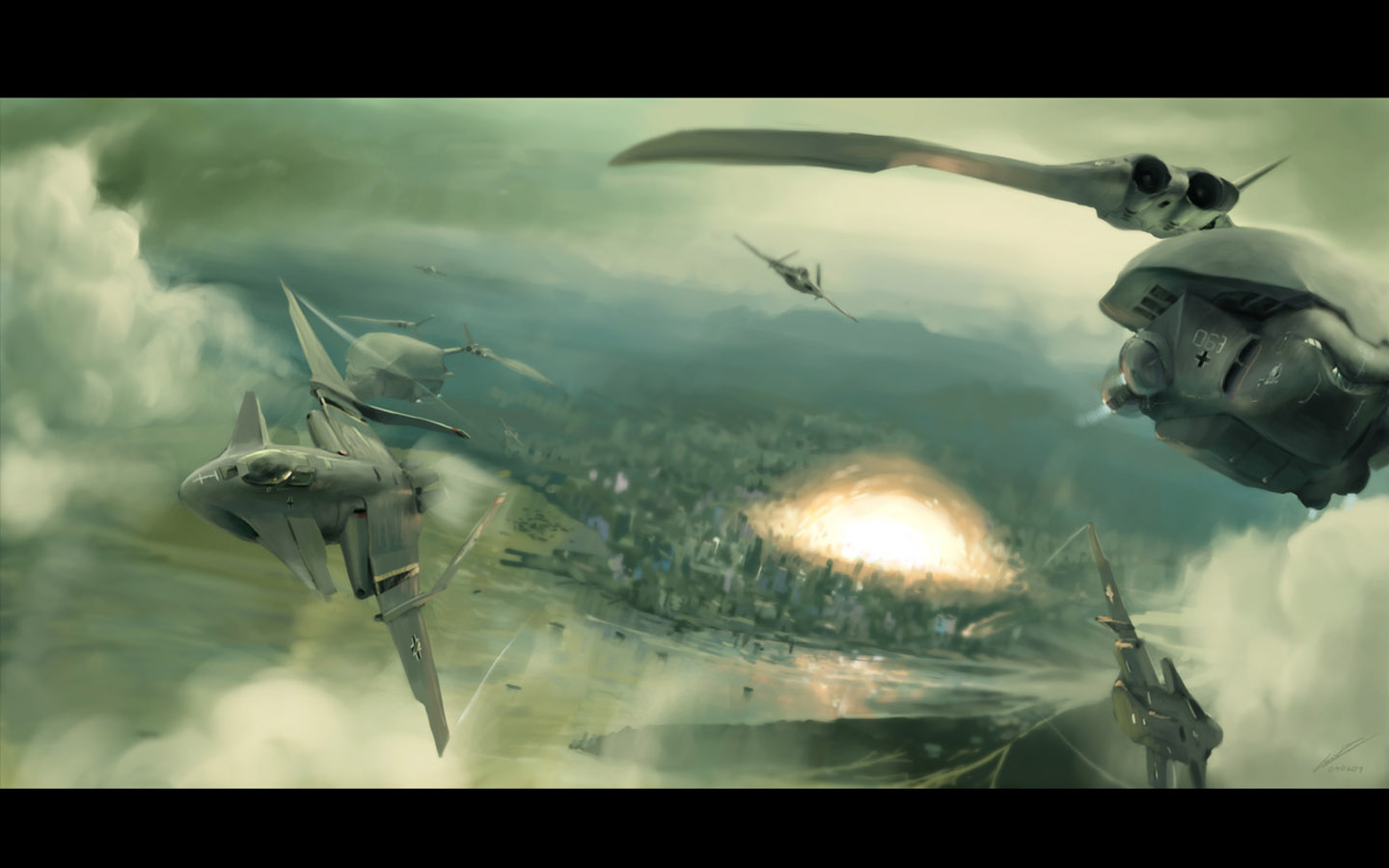 aircraft, Futuristic, Bomber, Cgi, Concept, Art, Atomic, Bomb Wallpaper