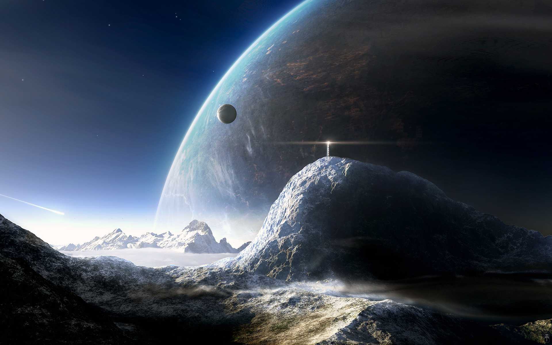 planets, Lighthouses Wallpaper