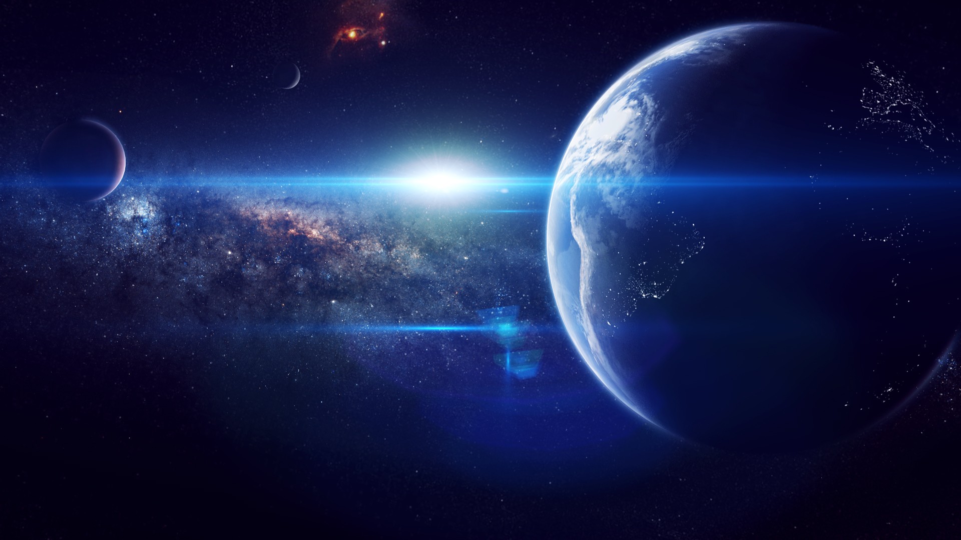 outer, Space, Stars, Explosions, Planets, Earth, Supernova Wallpaper