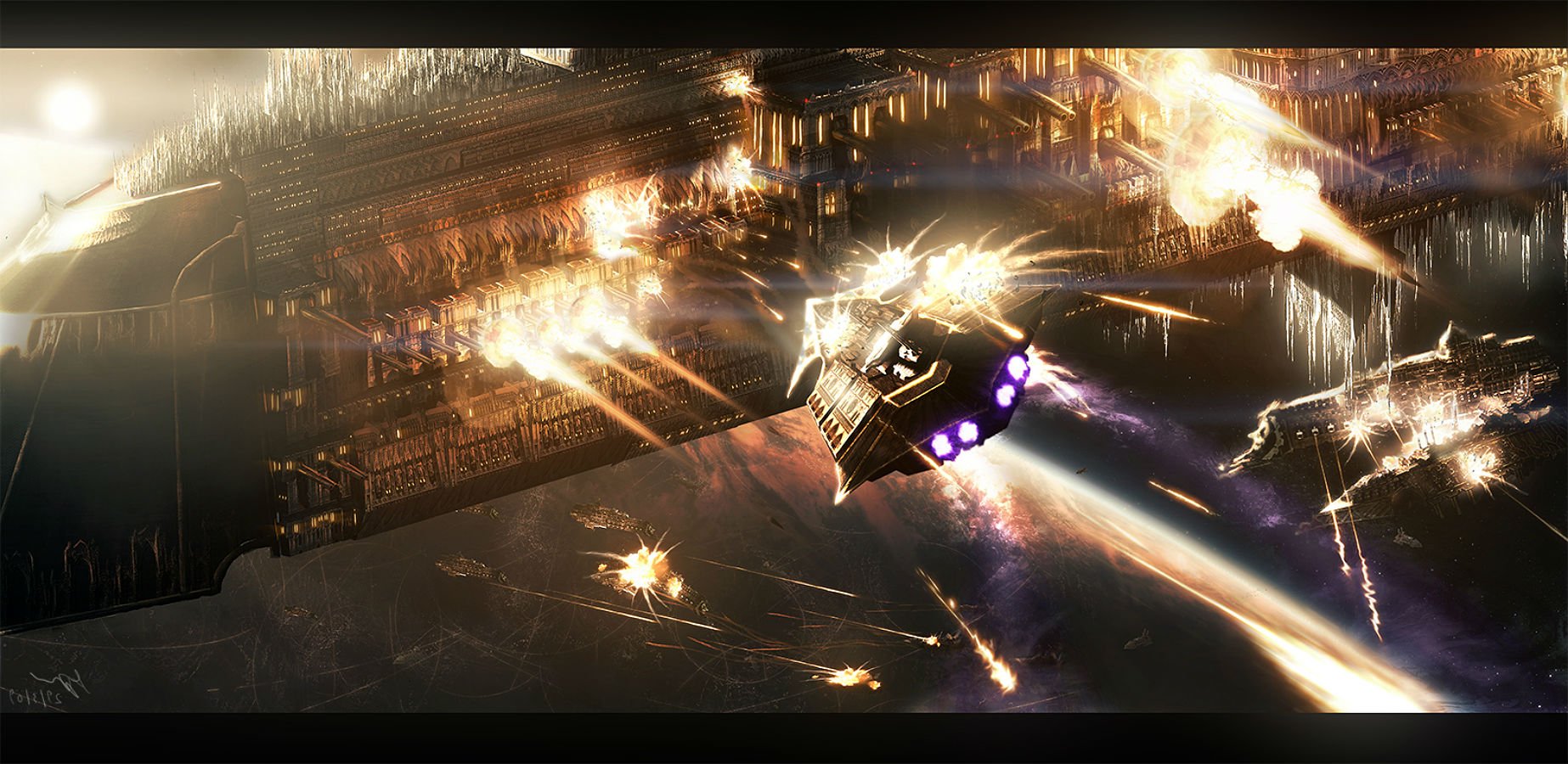 warhammer, 40k, Board, Sci fi, Futuristic, Shooter, Rpg, 1battlefleet, Action, Spaceship Wallpaper