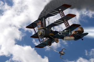 steampunk, Mechanical, Aircrafts, Airplanes, Flight, Sky, Clouds