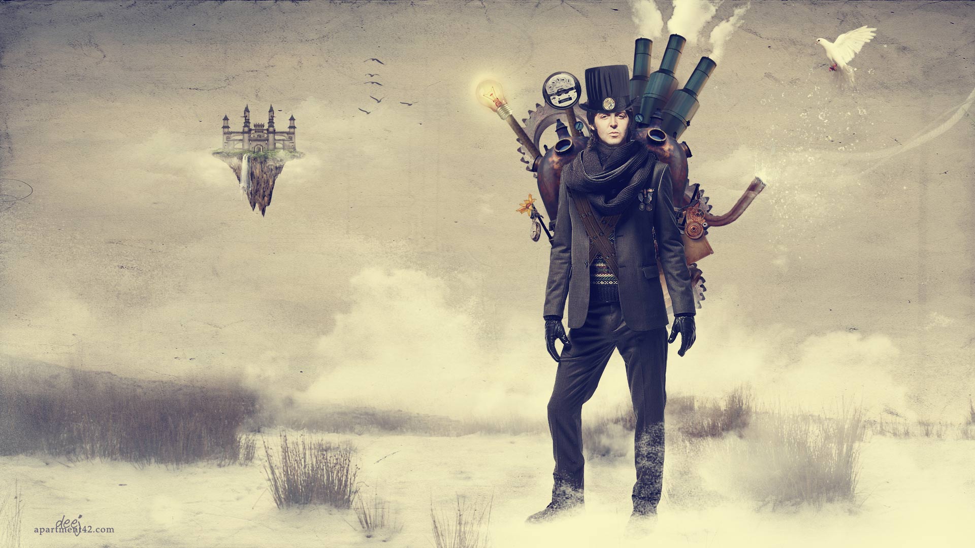 steampunk, Mechanical, Castle, Islands Wallpapers HD / Desktop and Mobile  Backgrounds, image size:1920x1080