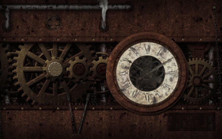 steampunk, Mechanical, Clock, Watch, Bokeh, Gears HD Wallpaper Desktop Background