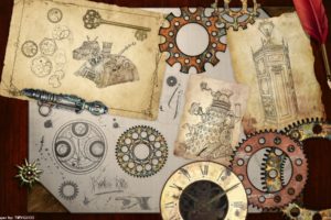 steampunk, Mechanical, Maps, Clock, Watch, Gears