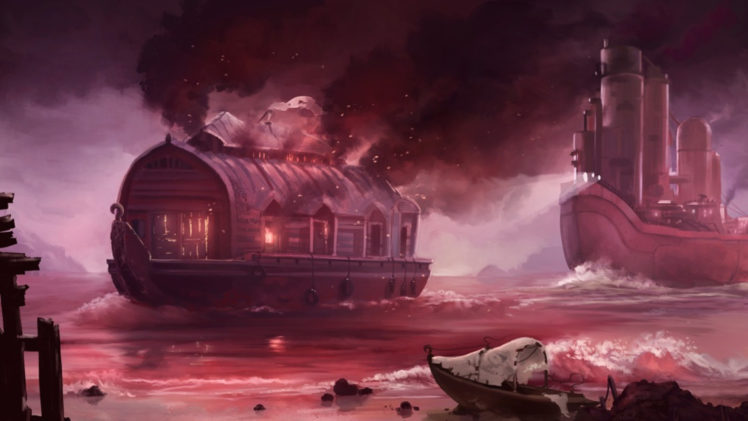 steampunk, Mechanical, Ships, Boats, Fantasy HD Wallpaper Desktop Background