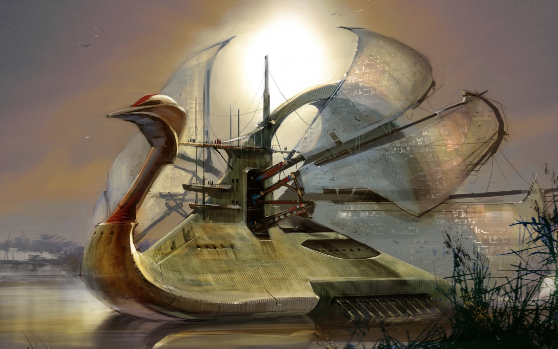 steampunk, Mechanical, Ships, Boats Wallpaper