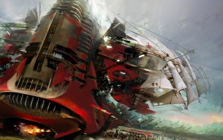 steampunk, Mechanical, Spaceships, Spacecraft HD Wallpaper Desktop Background