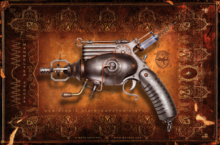 steampunk, Mechanical, Weapons, Guns, Pistol HD Wallpaper Desktop Background