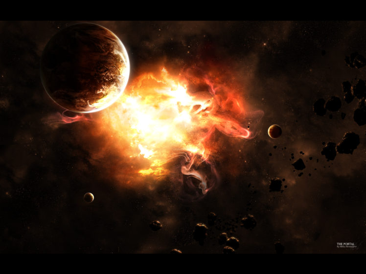 outer, Space, Stars, Planets, Fire HD Wallpaper Desktop Background