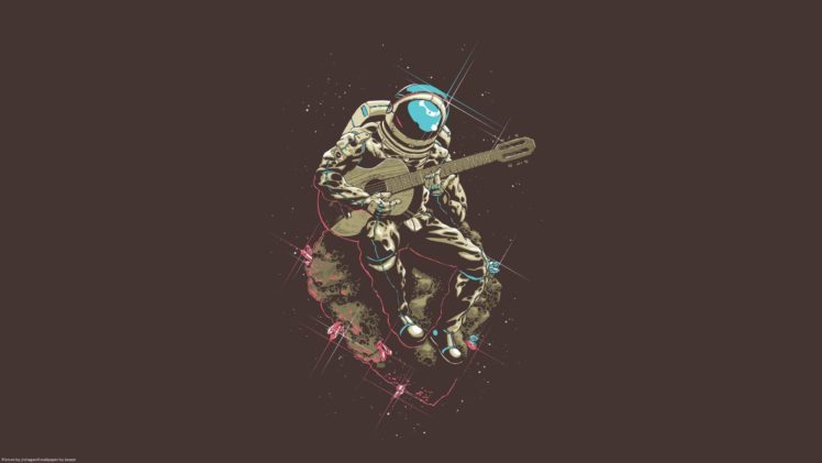 astronaut, Nasa, Space, Sci fi, Guitar, Music, Wtf HD Wallpaper Desktop Background