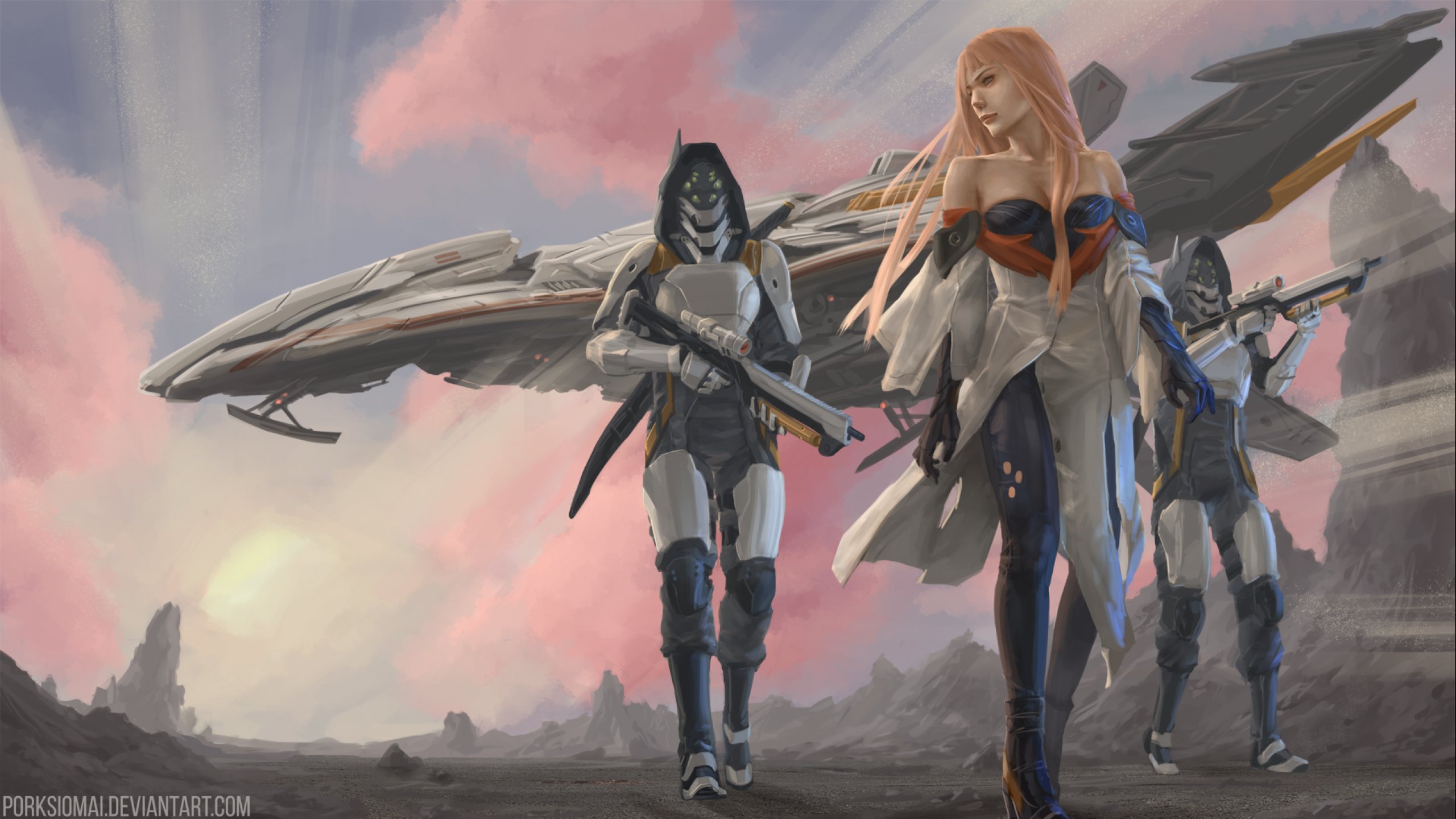 sci fi, Women, Warrior, Woman, Girl, Girls, Futuristic, Artwork