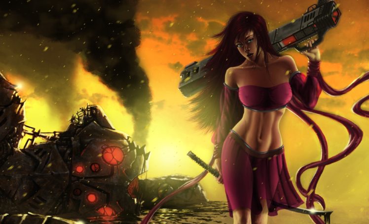 sci fi, Women, Warrior, Woman, Girl, Girls, Futuristic, Artwork HD Wallpaper Desktop Background