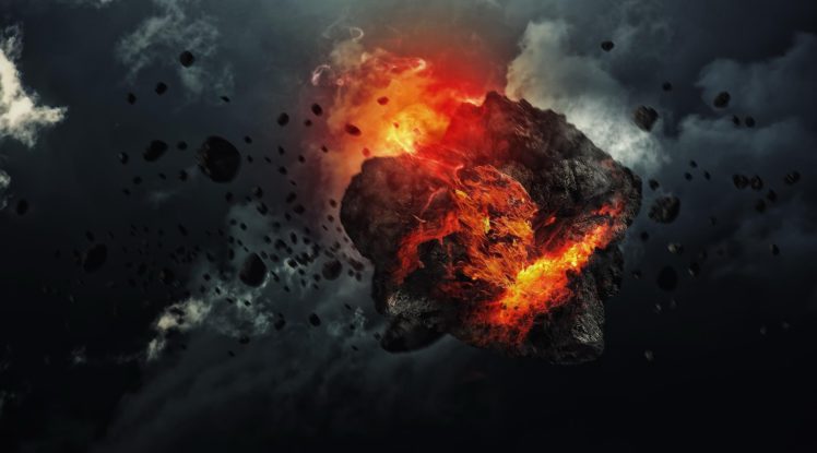 meteor, Space, Fire, Apocalyptic, Artwork, Sci fi HD Wallpaper Desktop Background