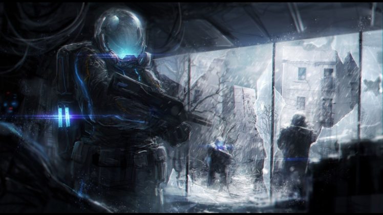 sci fi, Warrior, Futuristic, Art, Artwork HD Wallpaper Desktop Background