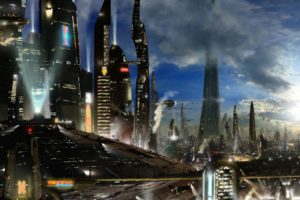 sci fi, City, Cities, Artwork, Art, Futuristic