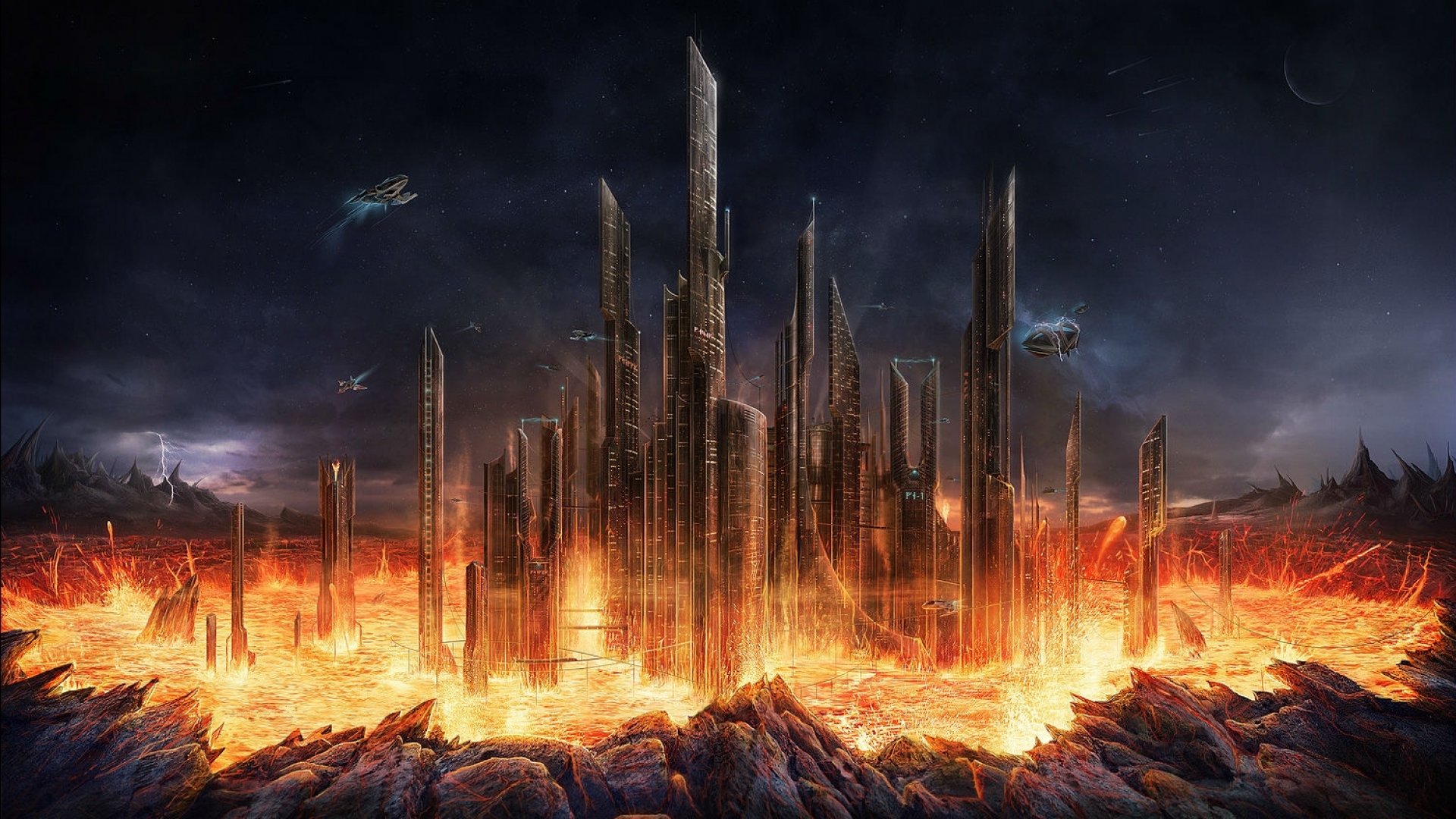 sci fi, Futuristic, City, Cities, Art, Artwork Wallpaper